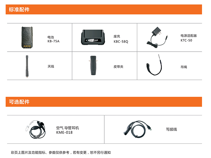 科立訊DP585對(duì)講機(jī)標(biāo)準(zhǔn)配件