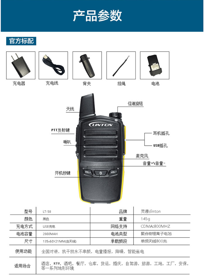 靈通LT-58對(duì)講機(jī)按鍵功能